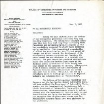 Letter to Osteopathic Hospitals from William Pritchard