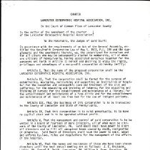 Lancaster Osteopathic Hospital Association Charter
