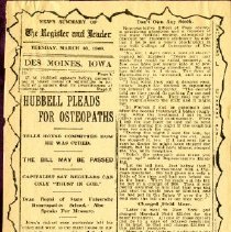 Hubbell Pleads for Osteopaths