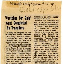 Crutches for Sale Cast Completed by Travellers