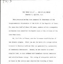 The Texas DOs....How It All Began