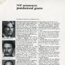 NOF Announces Postdoctoral Grants