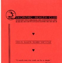 Osteopathic Health Club Official Bulletin Number Thirty-Four