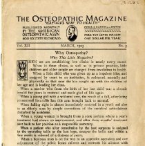 The Osteopathic Magazine, Vol. XII No. 3