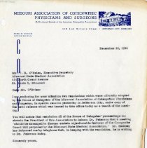 Letter to Tom O'Brien from Paul Adams