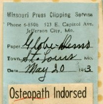 Osteopath Indorsed for County Coroner