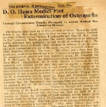 D.O. Hears Medics Plot Extermination of Osteopaths