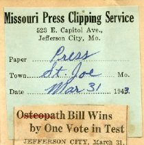 Osteopath Bill Wins by One Vote in Test