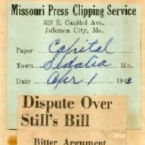 Dispute Over Still's Bill