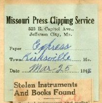 Stolen Instruments and Books Found