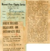 House Breaks Deadlock on Osteopath Bill