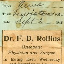Dr. F. D. Rollins Osteopathic Practice