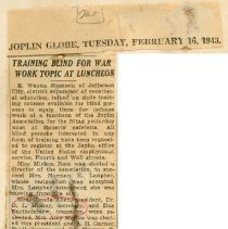 Training Blind for War Work Topic at Luncheon