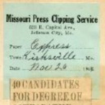 Candidates for Degree of Osteopathy