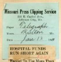 Hospital Funds Run Short Again