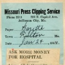 More Money for Hospital