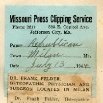 Osteopathic Physician and Surgeon Locates In Milan