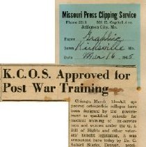 KCOS Approved for Post War Training