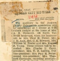 Auxiliary to the Jackson County Osteopathic Association Dinner