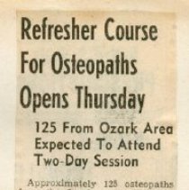Refresher Course for Osteopaths Open Thursday