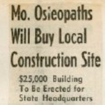Mo. Osteopaths Will Buy Local Construction Site