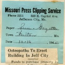 Osteopaths to Erect Building in Jeff City