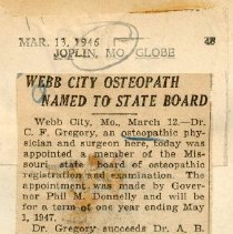 Webb City Osteopath Named to State Board