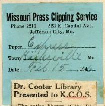 Dr. Cooter Library Presented to KCOS