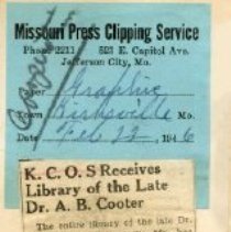 KCOS Receives Library of the Late Dr. A. B. Cooter