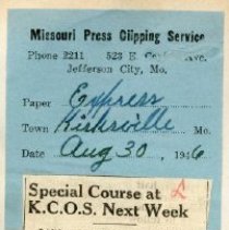 Special Course at KCOS Next Week