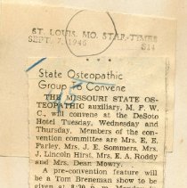 State Osteopathic Group to Convene