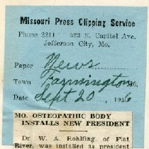 Mo. Osteopathic Body Installs New President