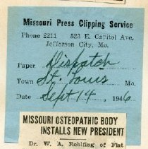 Missouri Osteopathic Body Installs New President