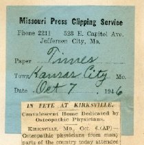 In Fete at Kirksville