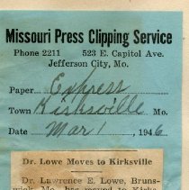 Dr. Lowe Moves to Kirksville