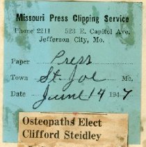 Osteopaths Elect Clifford Steidley