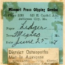 District Osteopaths Met in Auxvasse