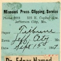 Dr. Edgar Named By X-Ray Doctors