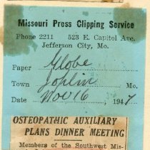 Osteopathic Auxiliary Plans Dinner Meeting