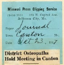 District Osteopaths Hold Meeting in Canton