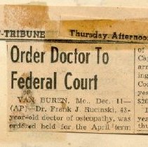 Order Doctor to Federal Court