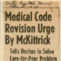 Medical Code Revision Urge By McKittrick