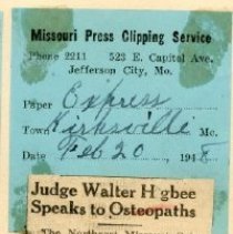 Judge Walter Higbee Speaks to Osteopaths