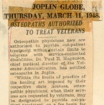 Osteopaths Authorized to Treat Veterans