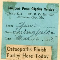 Osteopaths Finish Parley Here Today