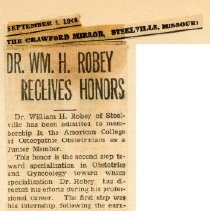 Dr. Wm. H. Robey Receives Honors