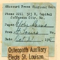 Osteopath Auxiliary Elects St. Louisan