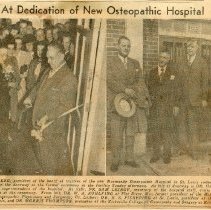 At Dedication of New Osteopathic Hospital