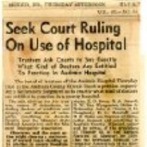 Seek Court Ruling on Use of Hospital