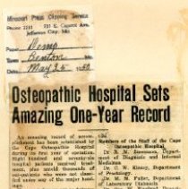 Osteopathic Hospital Sets Amazing One-Year Record